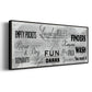 Laundry Rules - Floater Framed Canvas Print