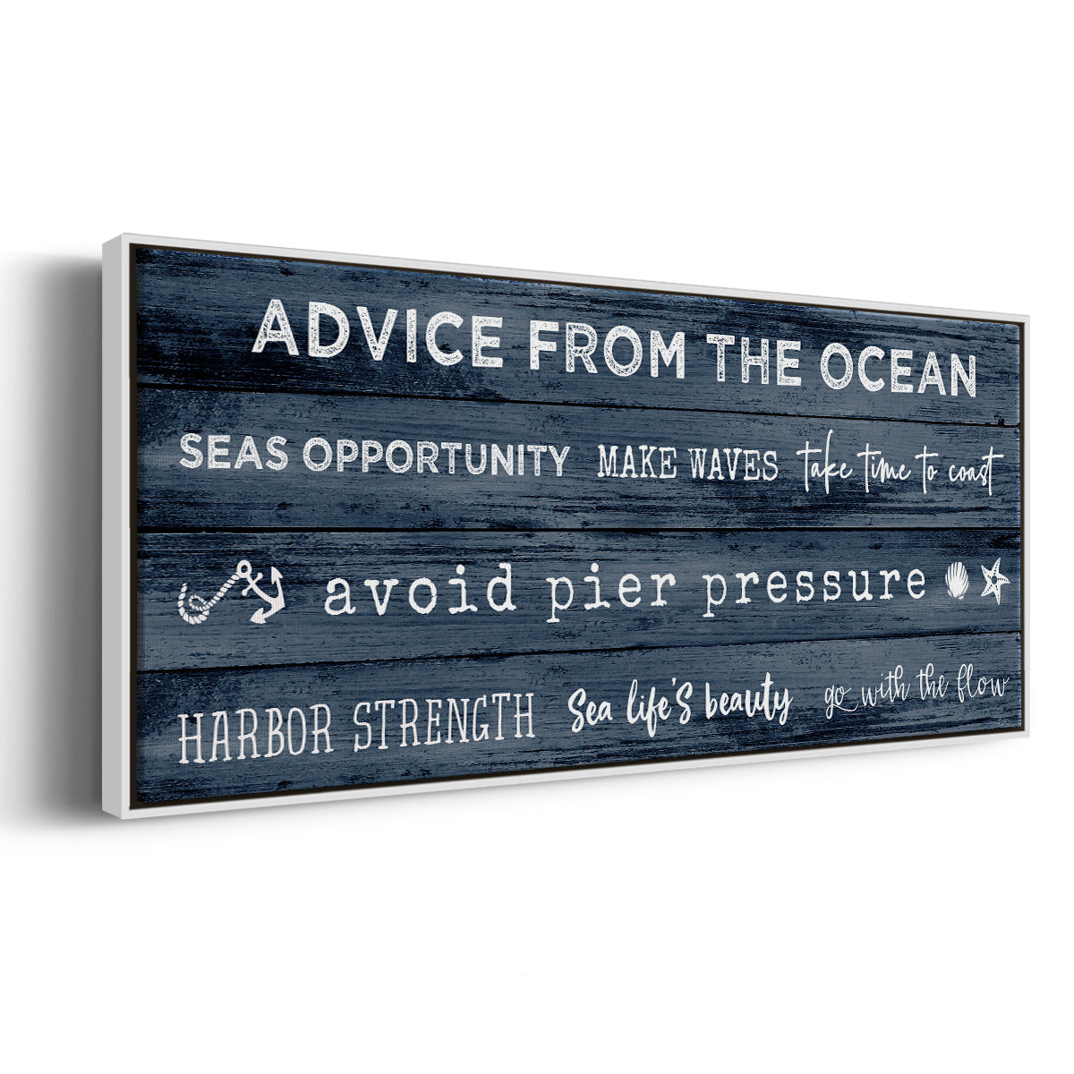 Navy Ocean - Floater Framed Canvas Print
