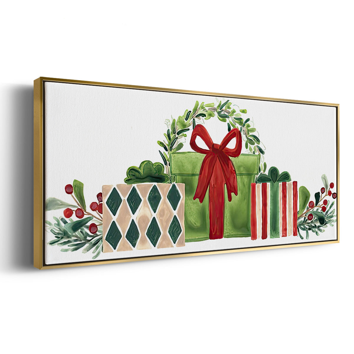 Woodland Holiday Collection D - Floater Framed Canvas Print