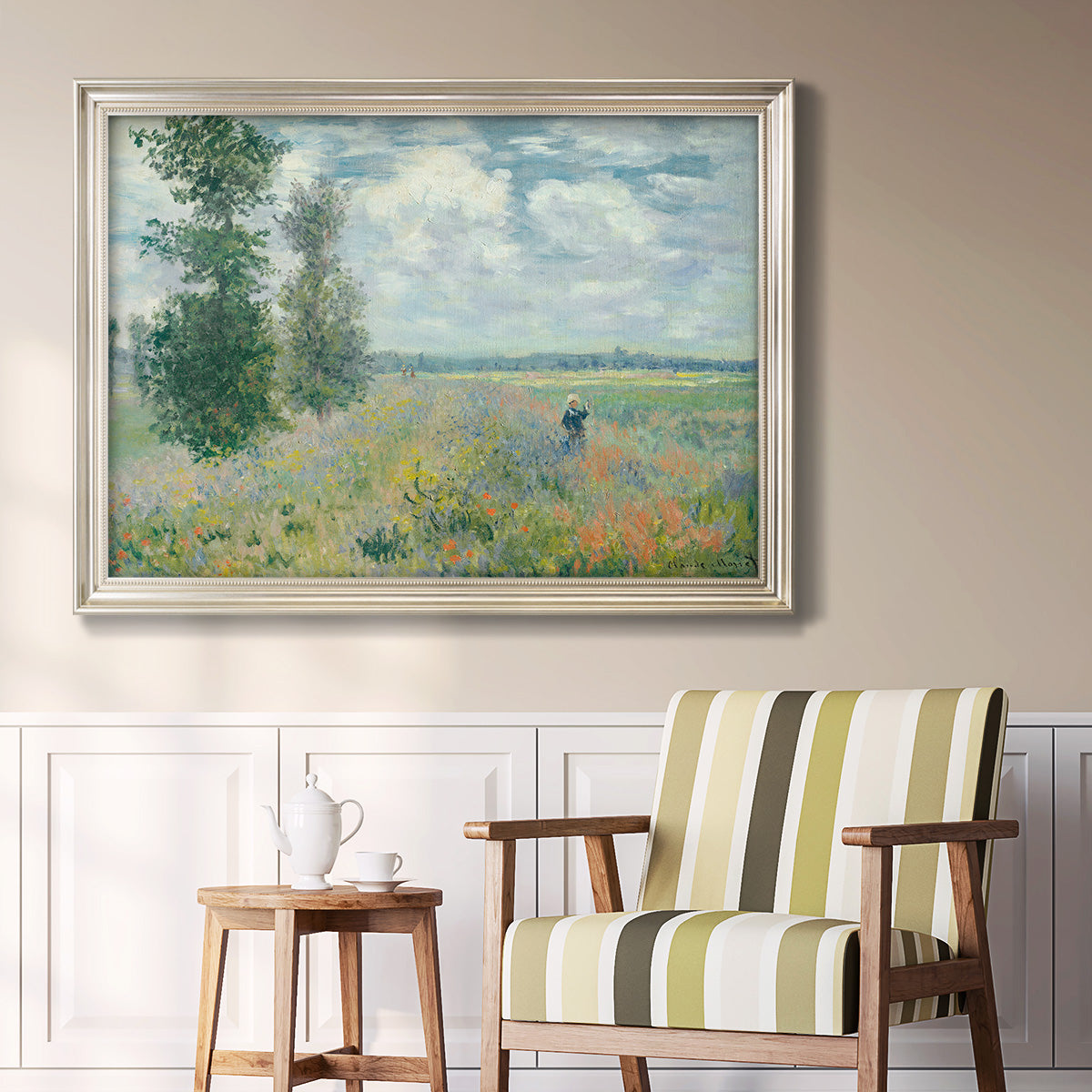 Poppy Field, Argenteuil - Ornate Framed Canvas Print
