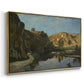 River Landscape with Cliffs, c. 1850-1860 - Floater Framed Canvas Print