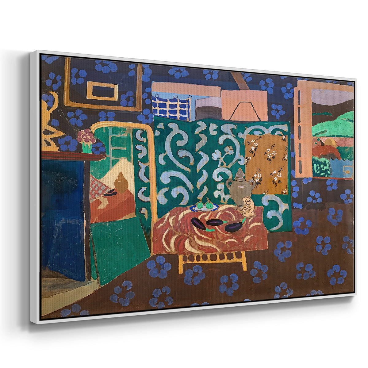 Interior with Aubergines, 1911 - Floater Framed Canvas Print