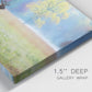Close-up view of wrapped canvas corner featuring resting animals in open field.