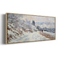 The Road to Vétheuil, Snow Effect, 1879 - Floater Framed Canvas Print