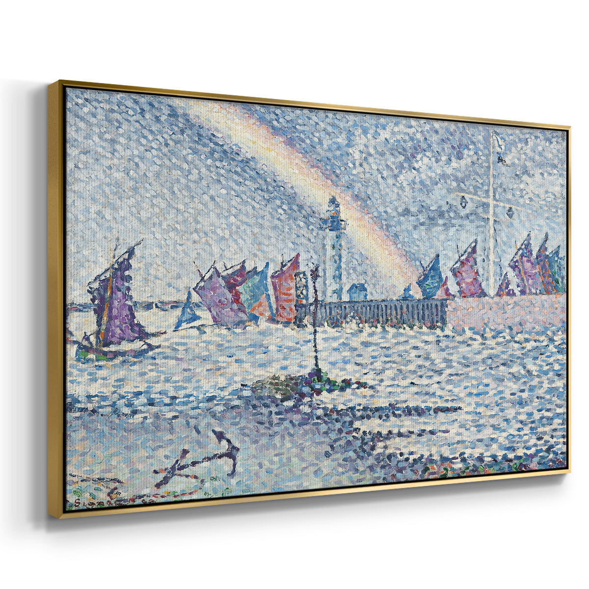 Entrance to the Port of Honfleur, 1899 - Floater Framed Canvas Print