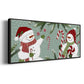 Peppermint Snowman Collection D - Floater Framed Canvas Print