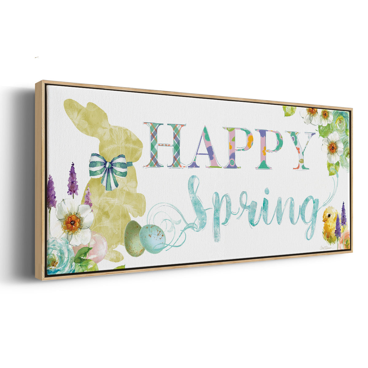 Happy Spring - Floater Framed Canvas Print