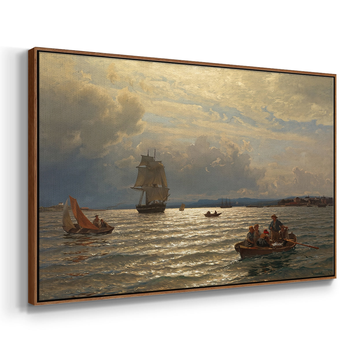 From the Inlet of Oslo, 1874 - Floater Framed Canvas Print