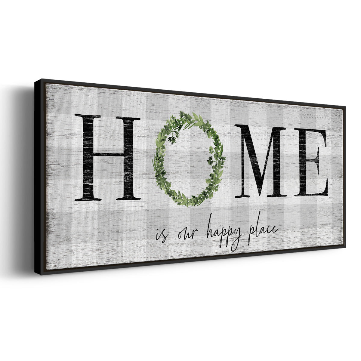 Home is Our Happy Place - Floater Framed Canvas Print