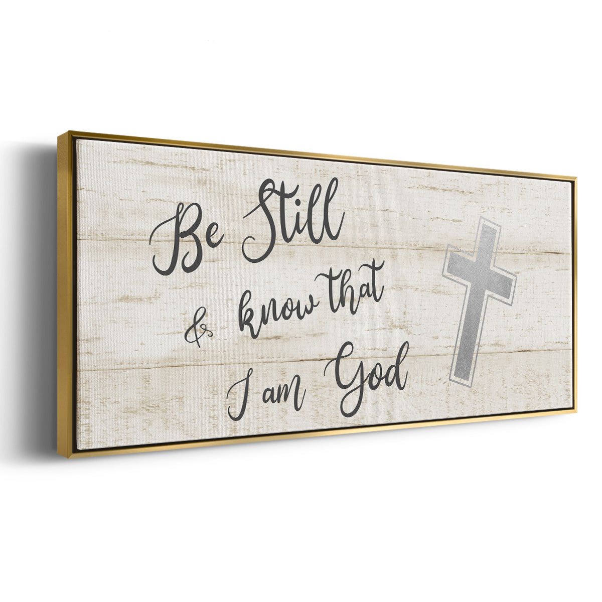 Be Still Cross - Floater Framed Canvas Print