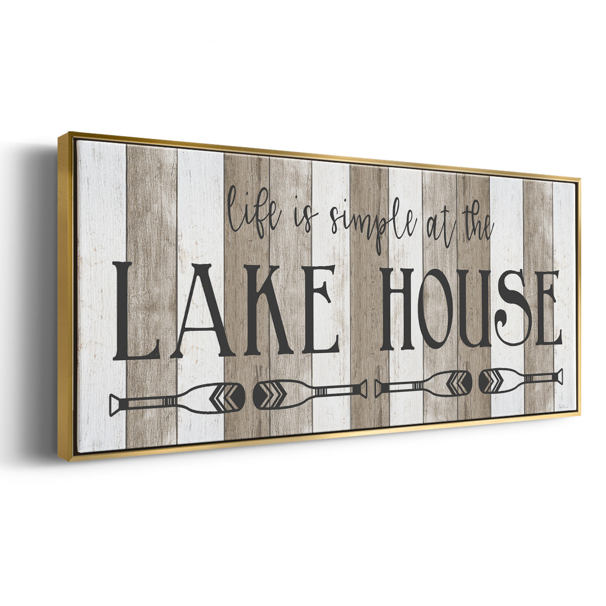 Simple at the Lake House - Floater Framed Canvas Print