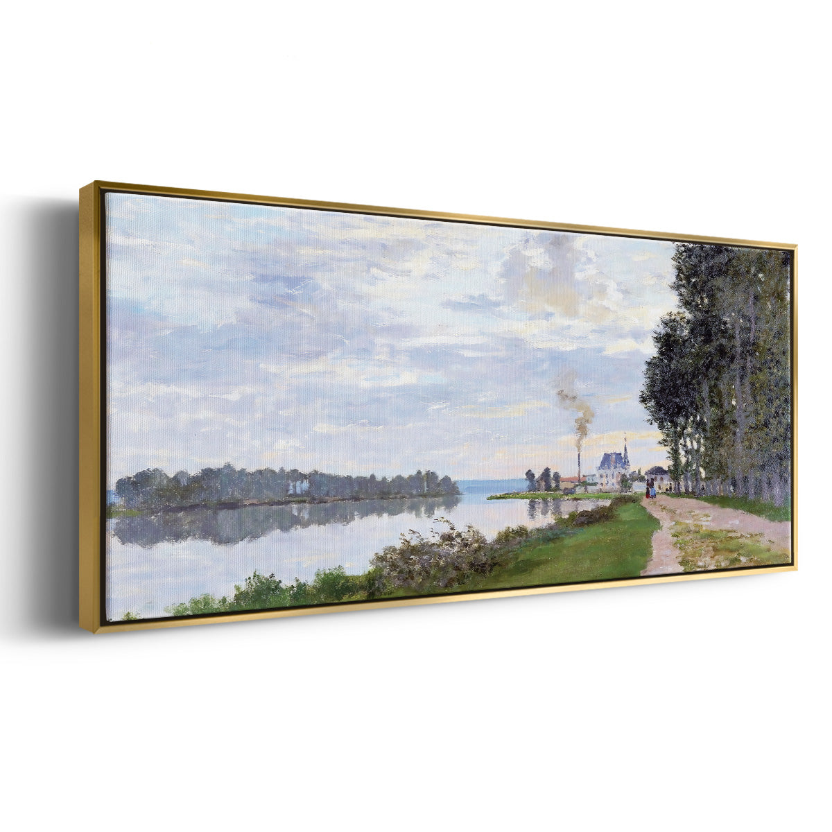 The Promenade at Argenteuil, 1872 - Floater Framed Canvas Print