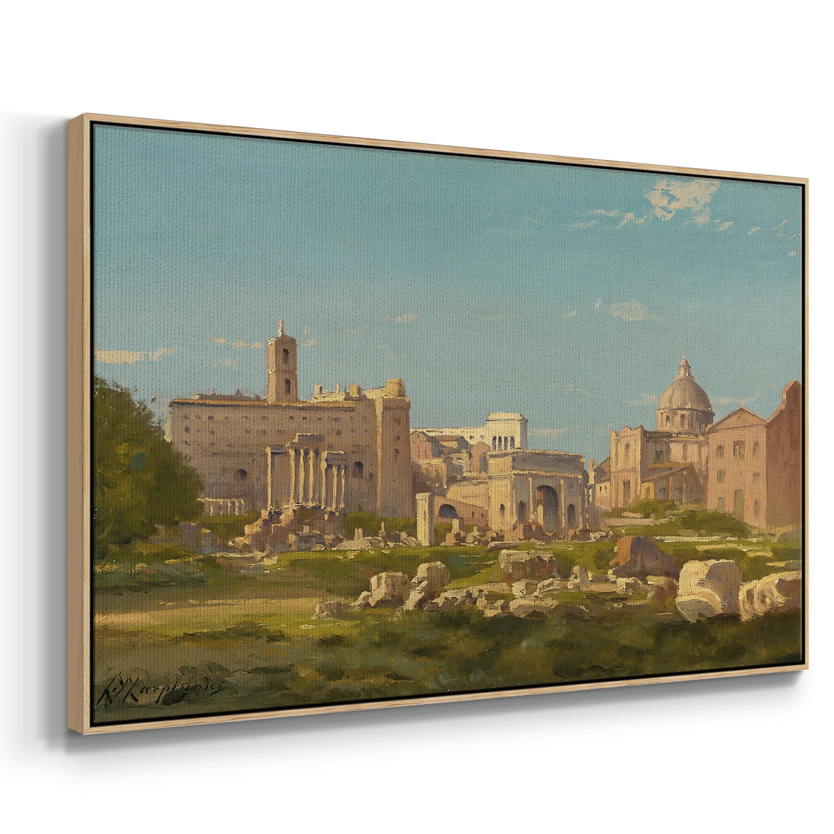 The Roman Forum, c. 1860 - Floater Framed Canvas Print