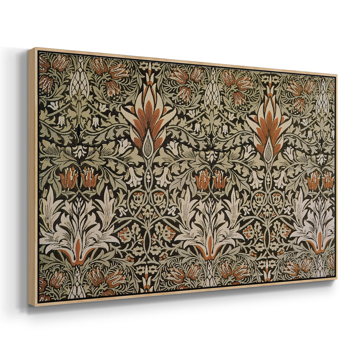 Snakeshead - Charcoal/Spice, c. 1876 - Floater Framed Canvas Print
