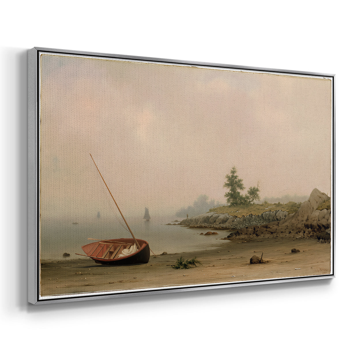 The Stranded Boat, 1863 - Floater Framed Canvas Print