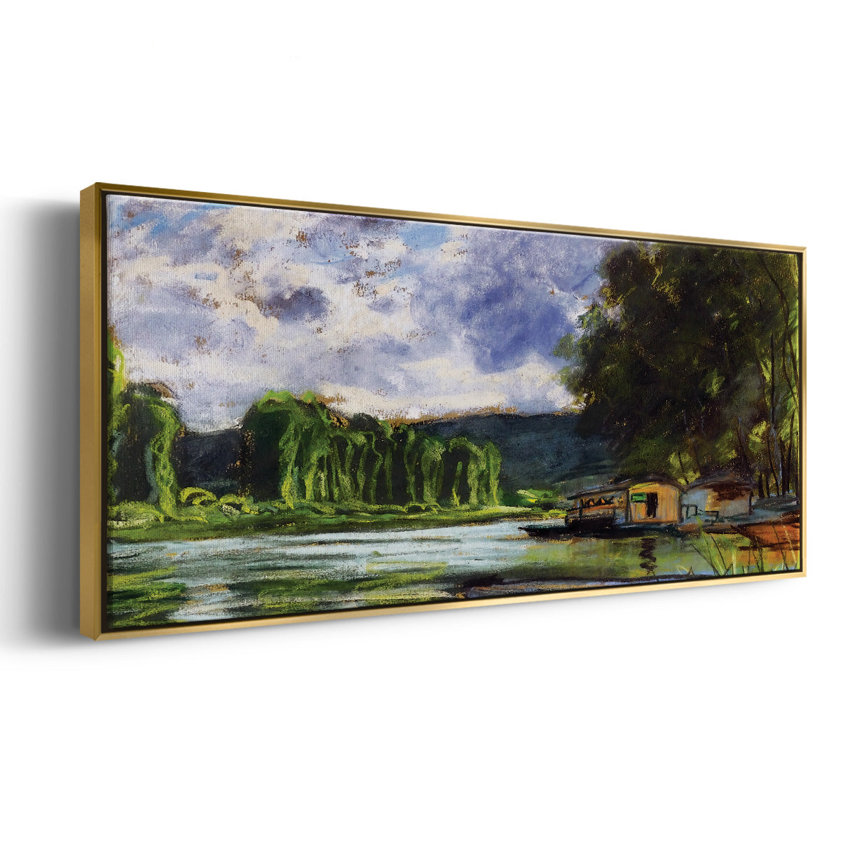 The Banks of the Seine near Jeufosse (Eure), 1880 - Floater Framed Canvas Print