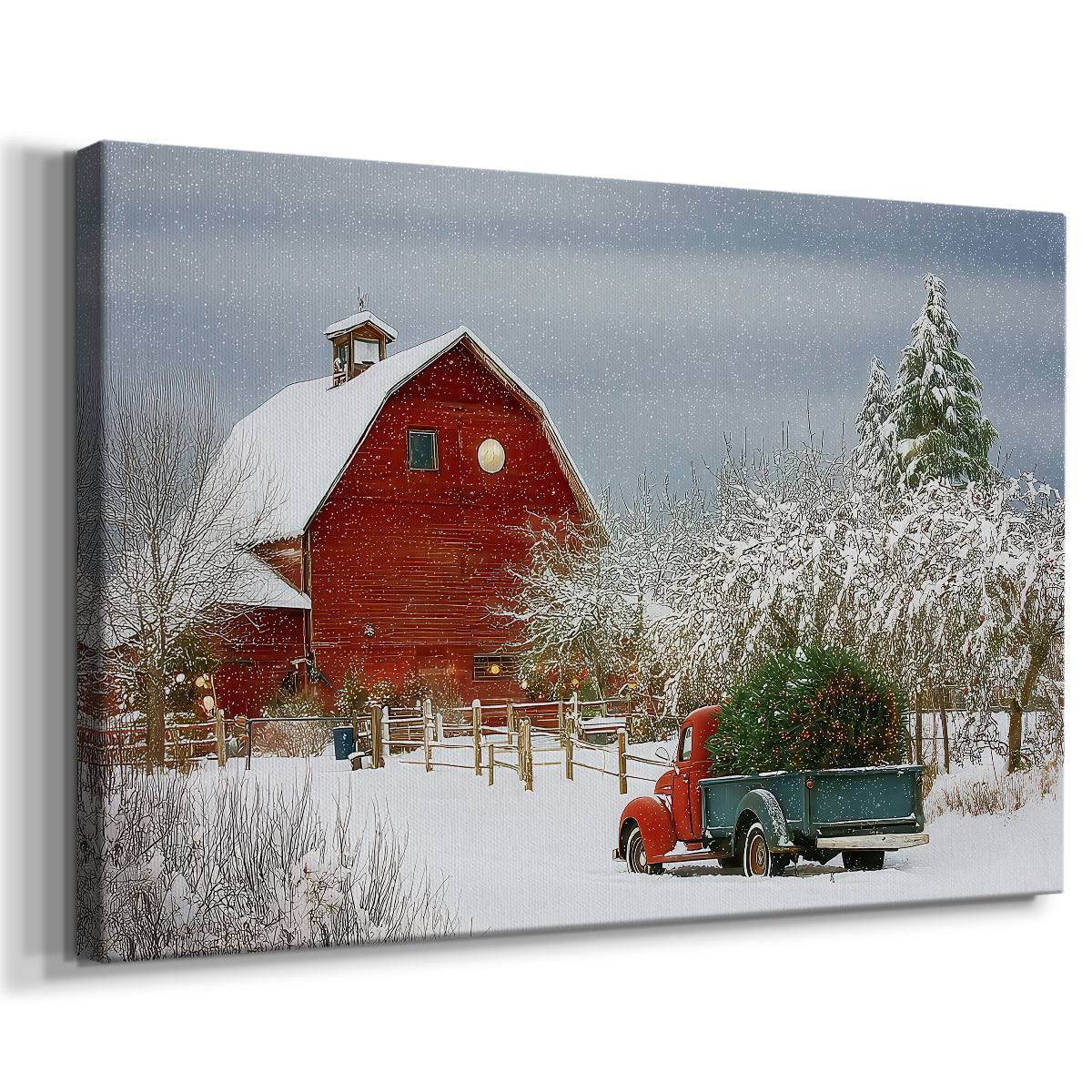 Soft Linen Village Serenade - Canvas Art Print