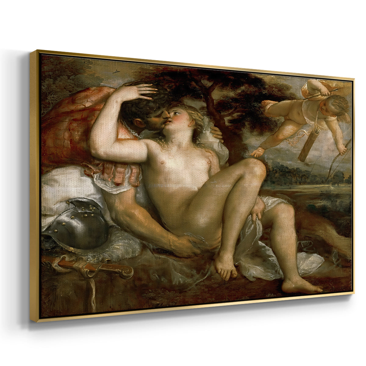 Mars, Venus and Cupid, c. 1530 - Floater Framed Canvas Print