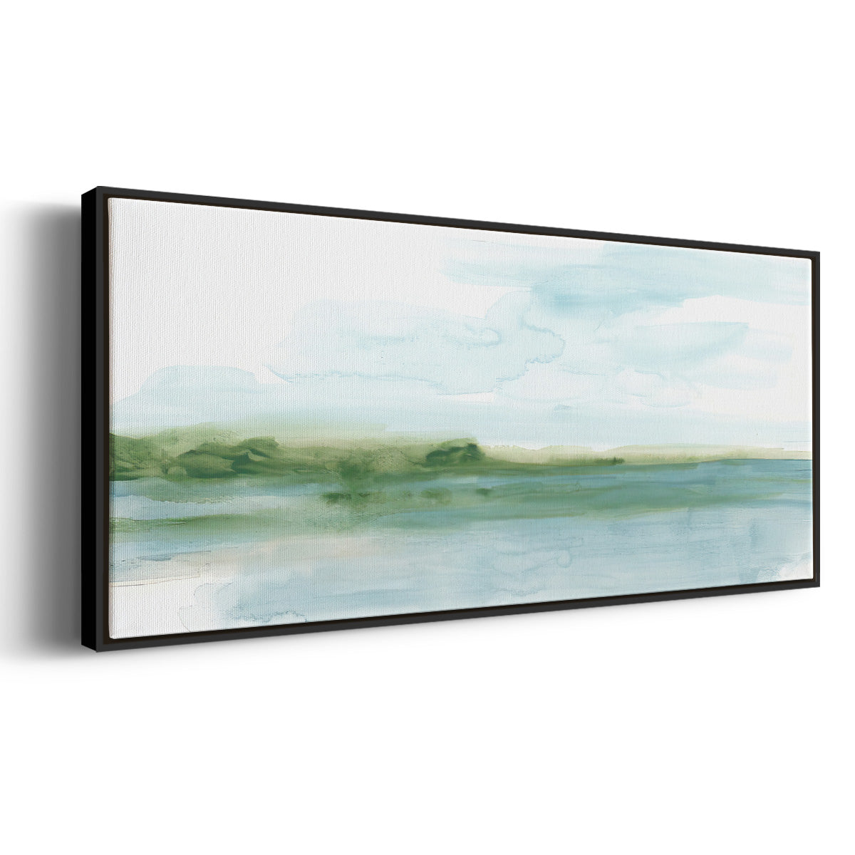 Green Ribbon Coast II - Floater Framed Canvas Print