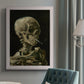 Head of a Skeleton with a Burning Cigarette - Ornate Framed Canvas Print