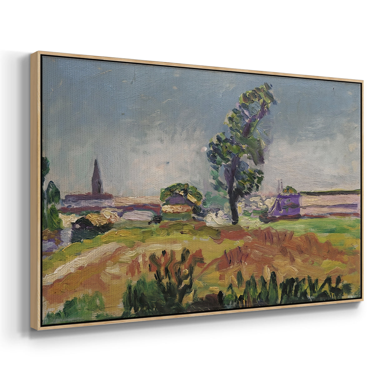 Landscape Around Toulouse, The Bridge of the Young Ladies, 1898 - Floater Framed Canvas Print