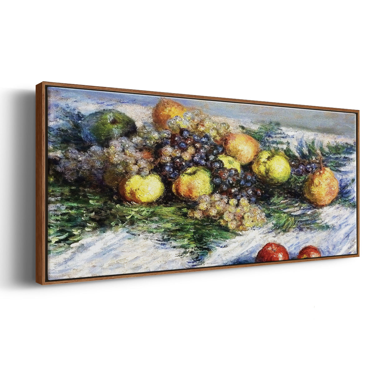 Still Life with Pears and Grapes, 1880 - Floater Framed Canvas Print