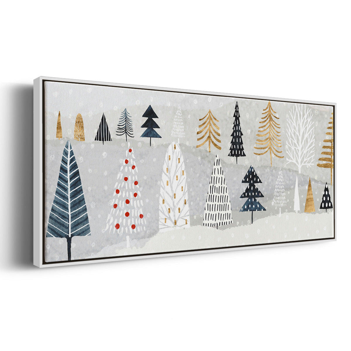 Christmas Chalet Collection D - Floater Framed Canvas Print
