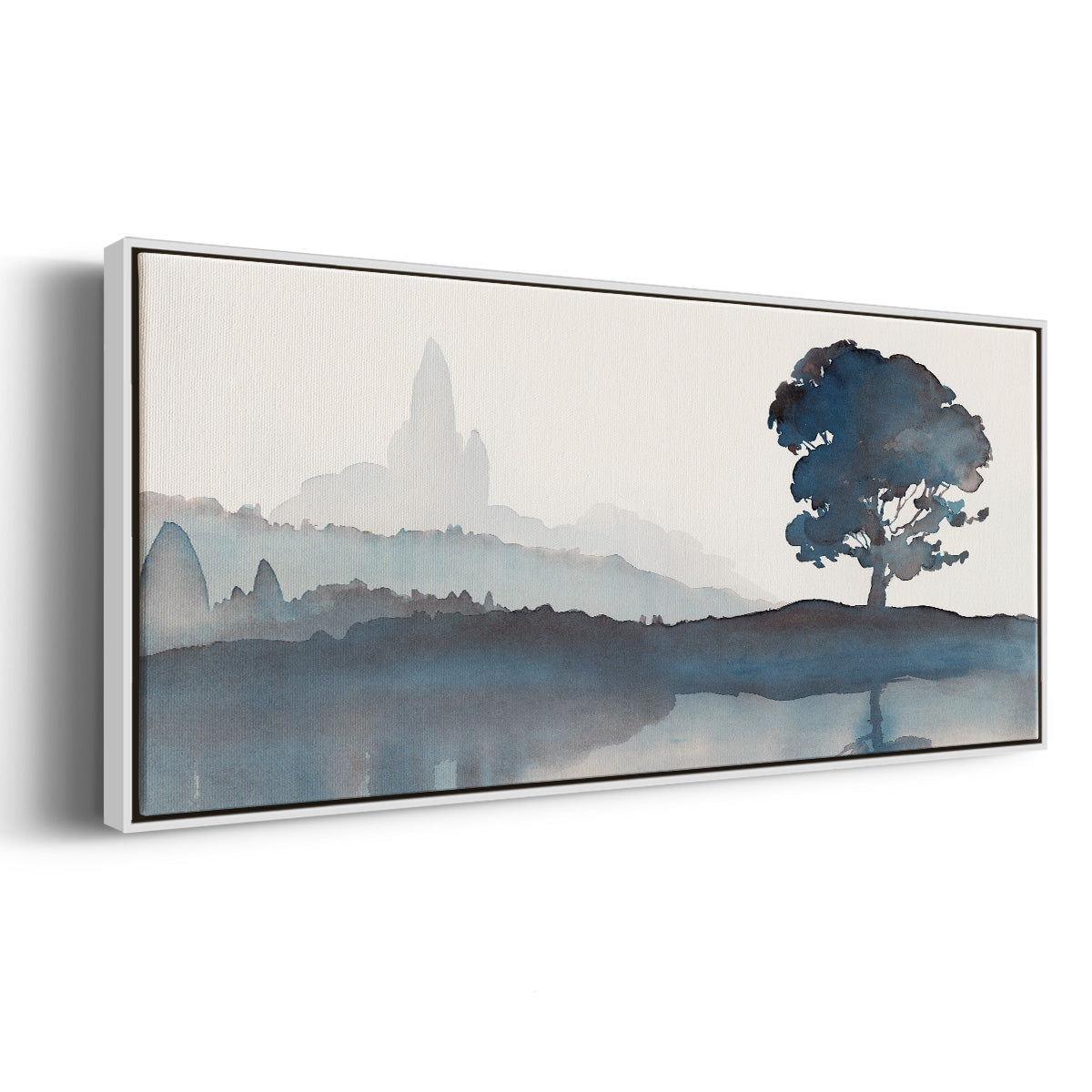 Serene Silhouette II - Floater Framed Canvas Print