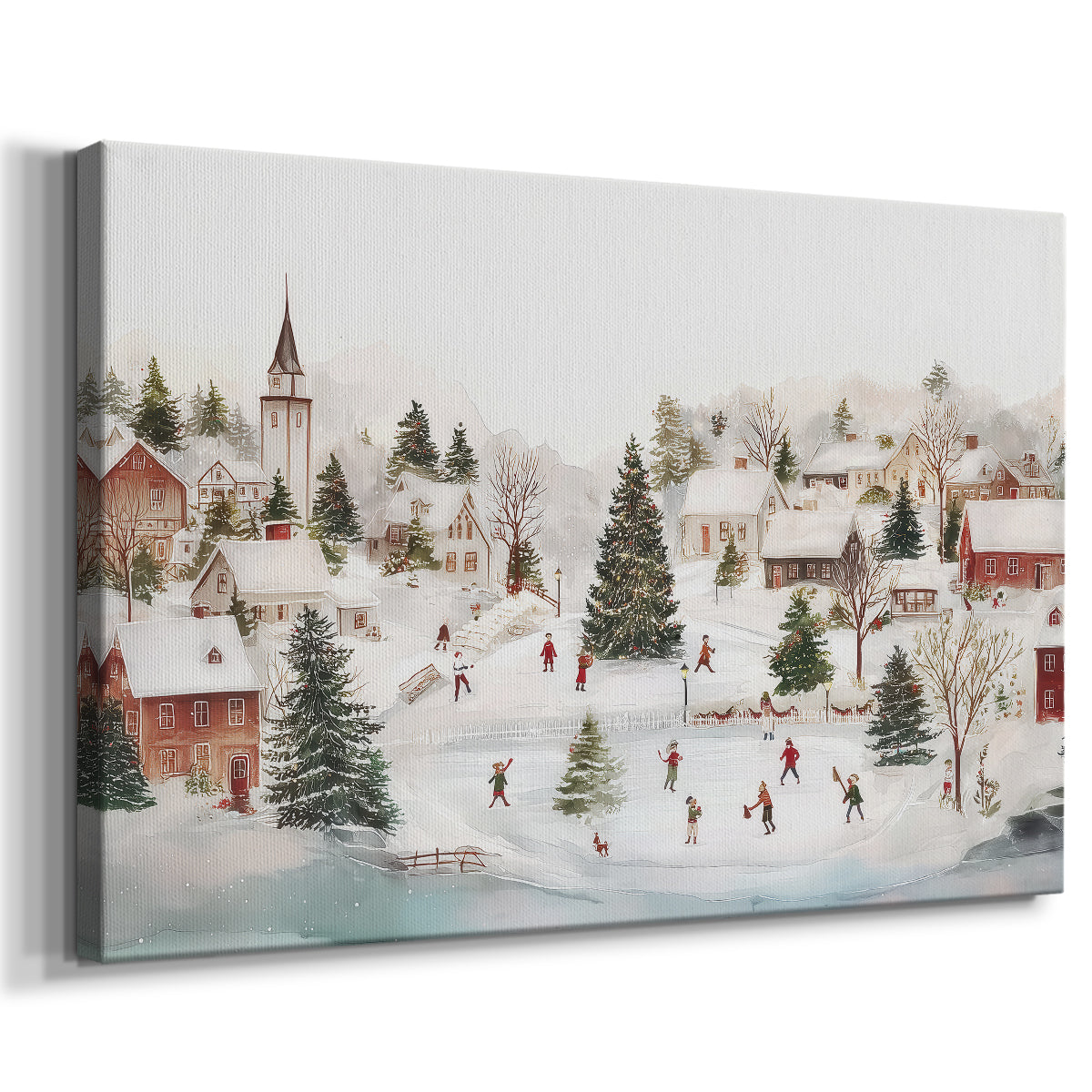 Snowwhite Manger Square - Canvas Art Print