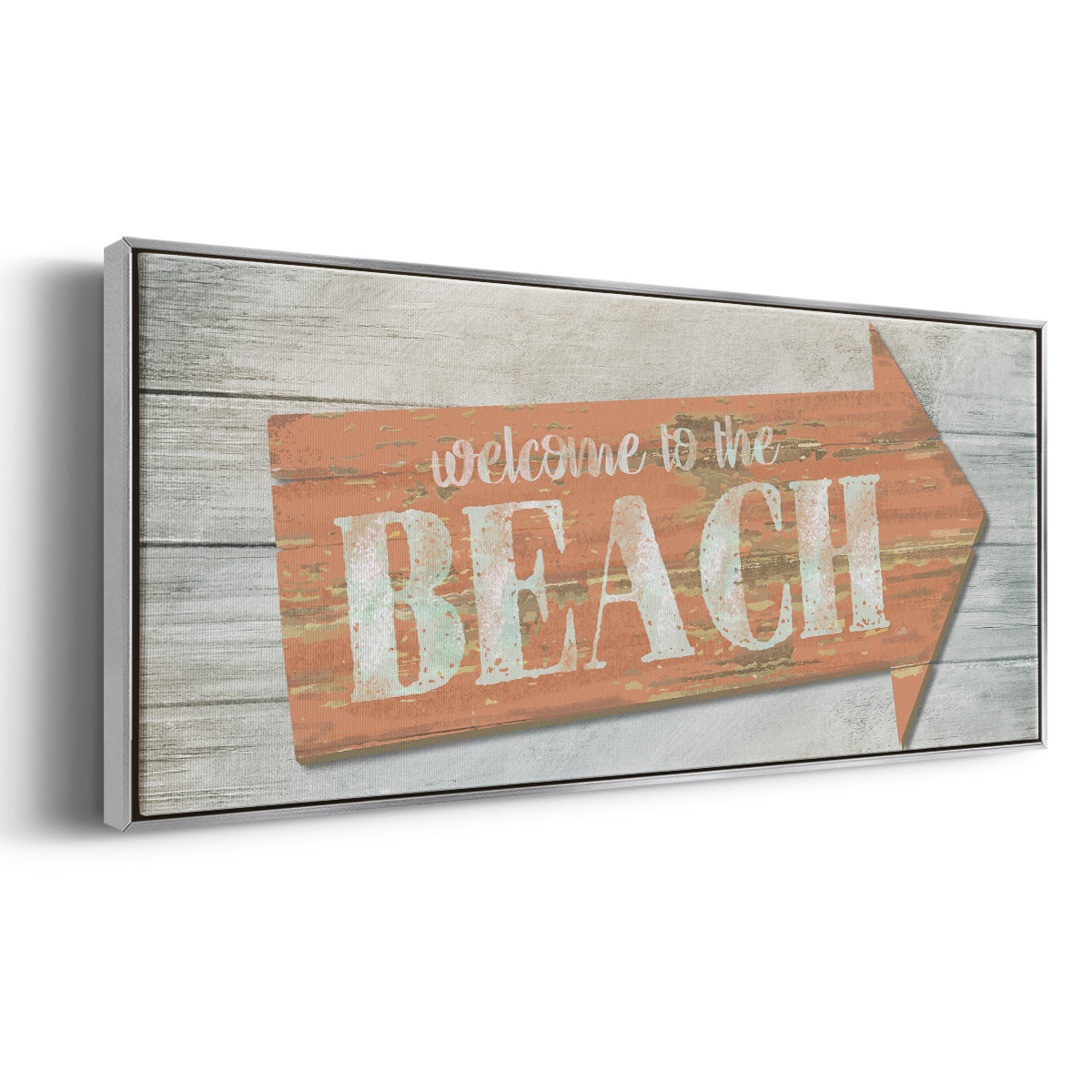 Welcome to the Beach - Floater Framed Canvas Print