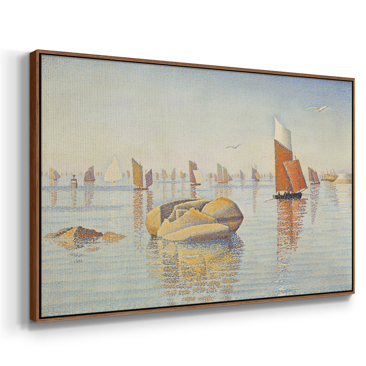 Concarneau, Quiet Morning, Opus 219, 1891 - Floater Framed Canvas Print