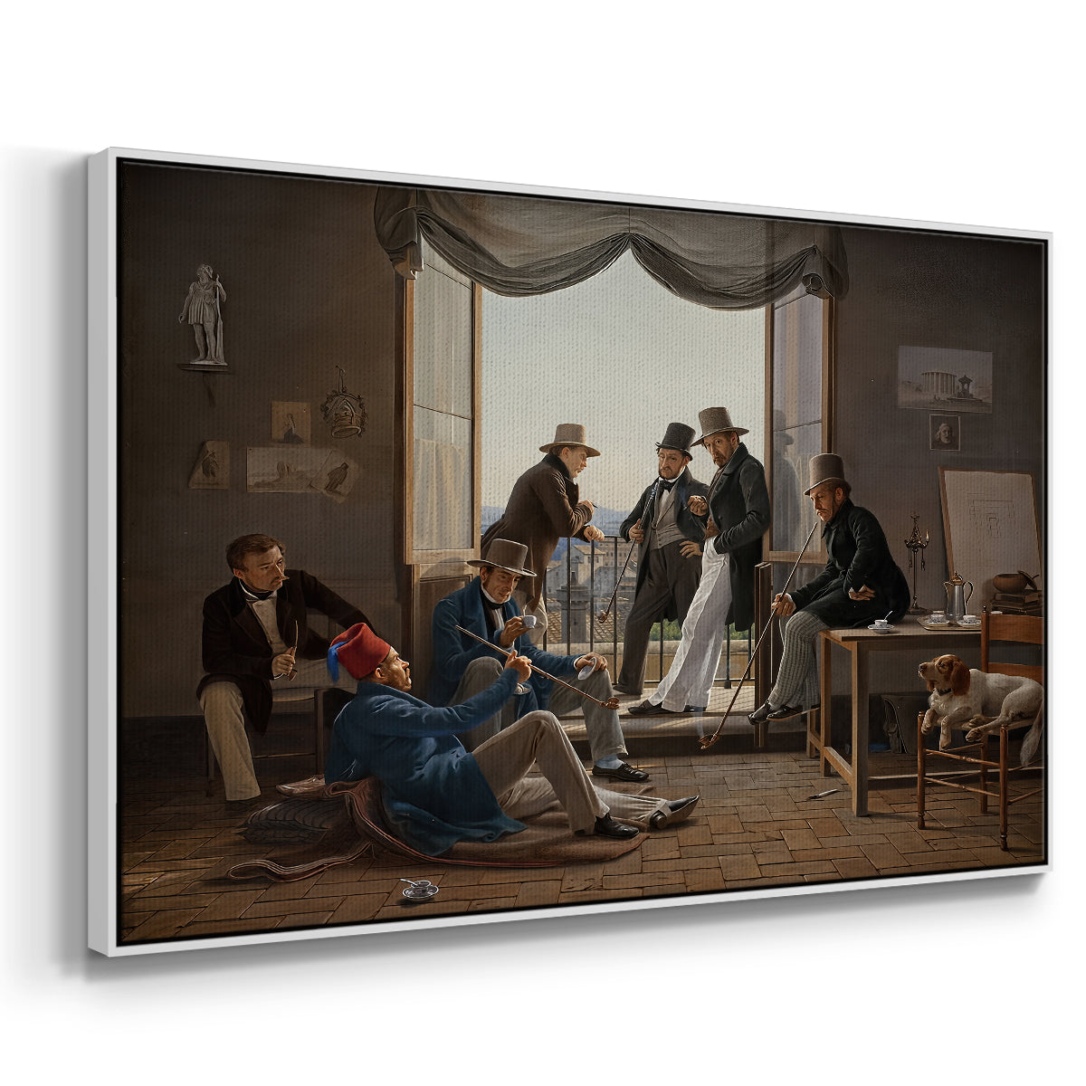 A Group of Danish Artists in Rome, 1837 - Floater Framed Canvas Print
