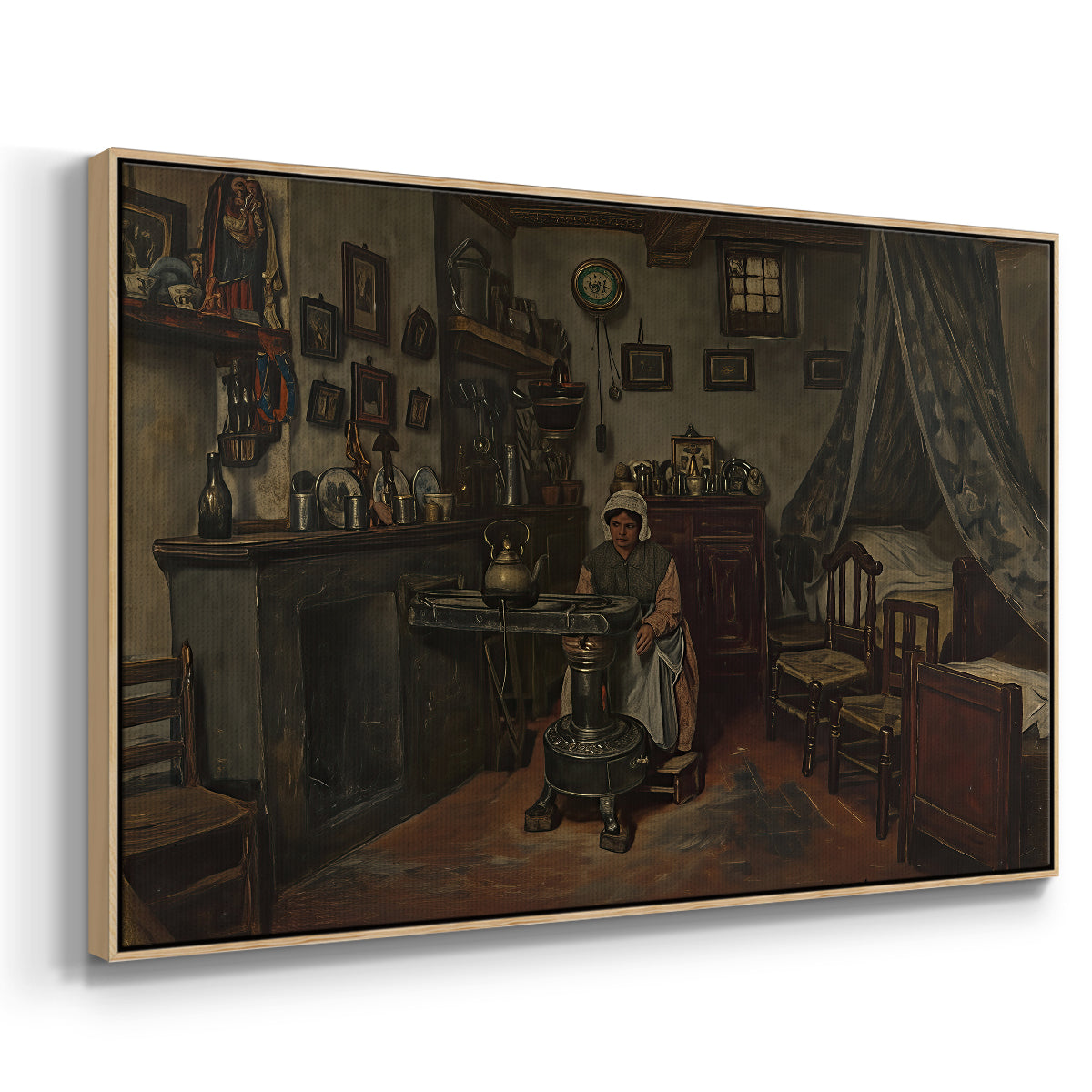 Interior, c. 1865-1870 - Floater Framed Canvas Print