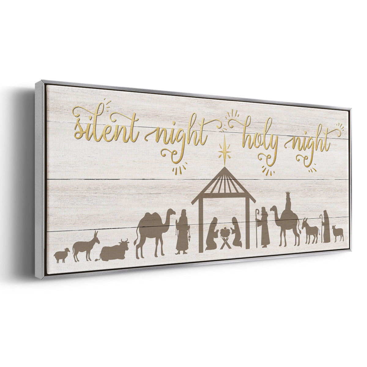 Silent Night Nativity - Floater Framed Canvas Print