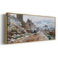 The Road in Vétheuil in Winter, 1879 - Floater Framed Canvas Print