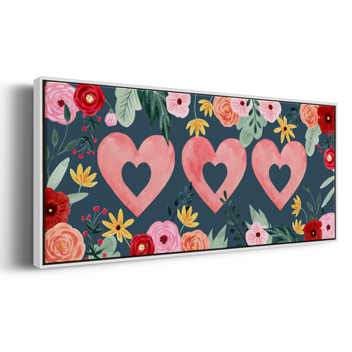 Sweet Hearts Collection D - Floater Framed Canvas Print