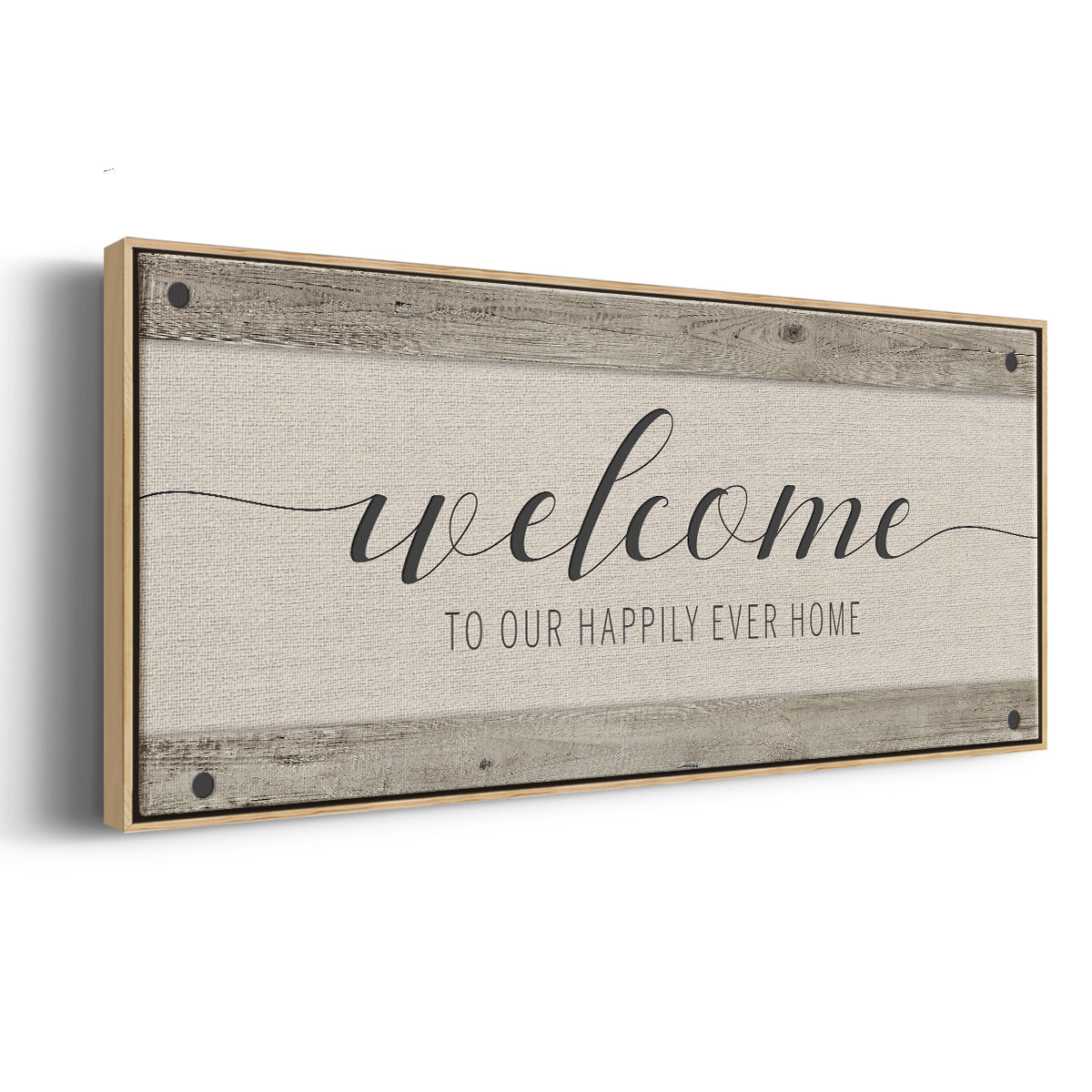 Happily Home - Floater Framed Canvas Print