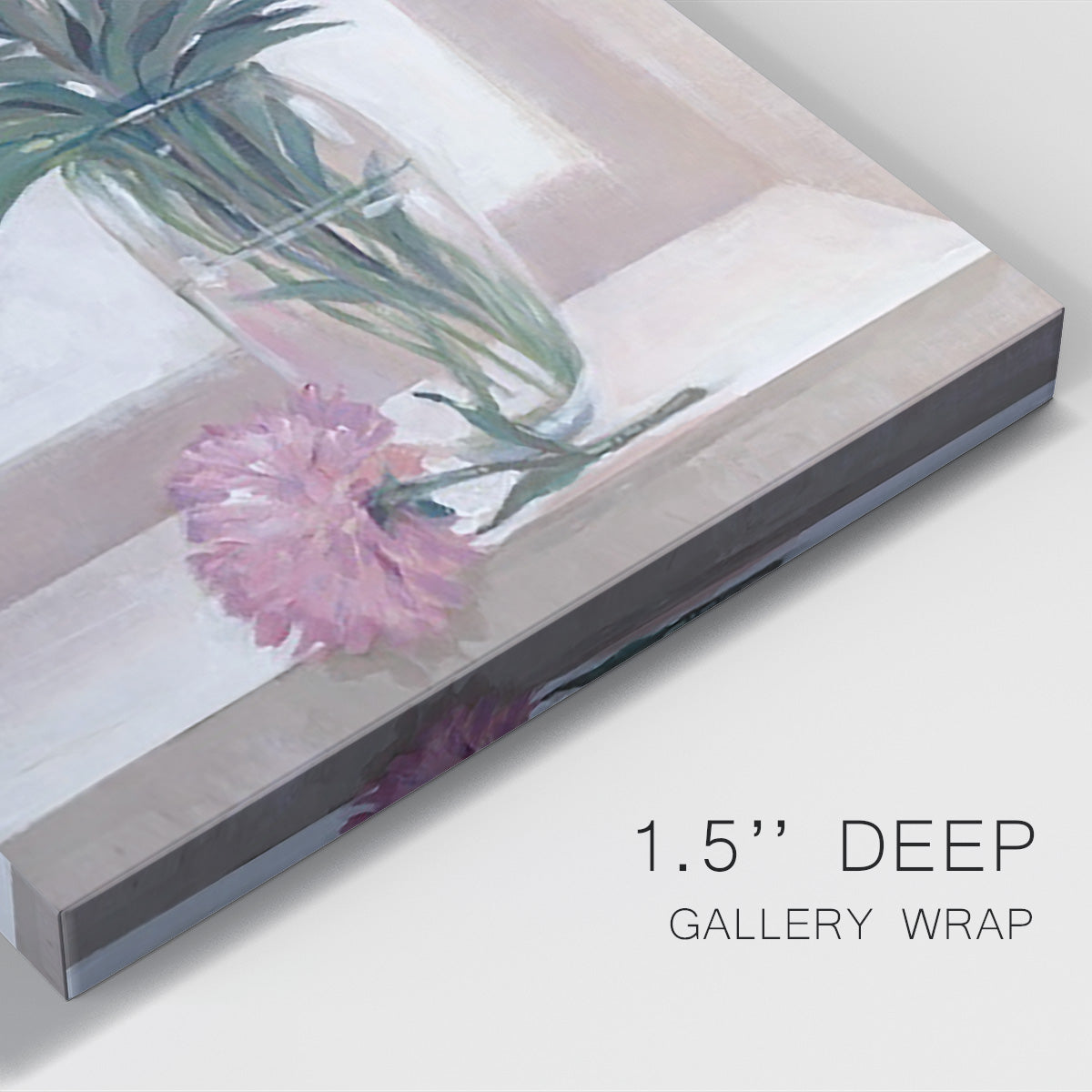 Windowsill Floral I Premium Gallery Wrapped Canvas - Ready to Hang