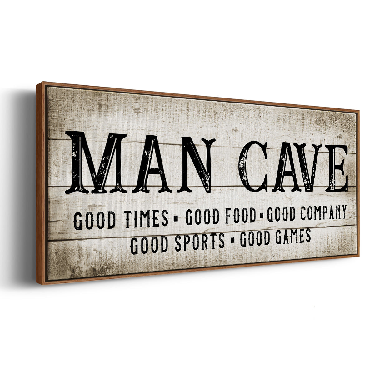 Man Cave Good Times - Floater Framed Canvas Print