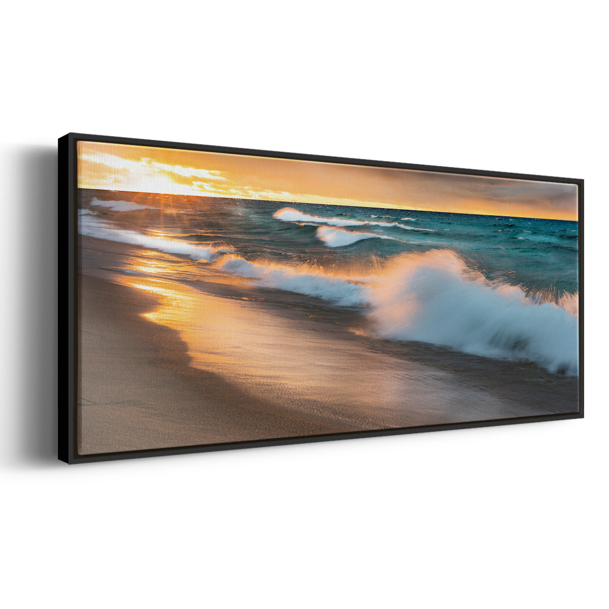 Miners Beach Light - Floater Framed Canvas Print