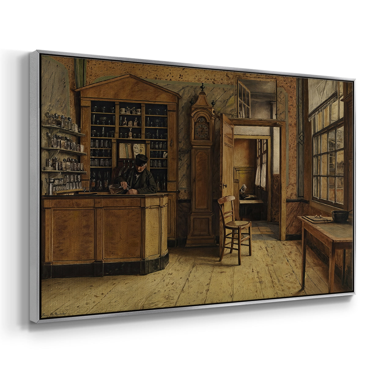The Old Inn 'Het Loodshuis' in Antwerp, 1877 - Floater Framed Canvas Print