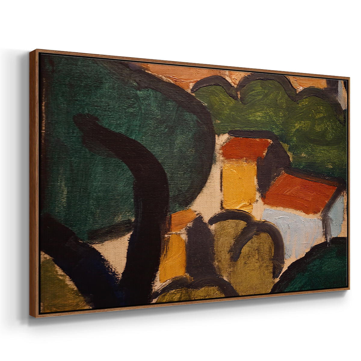 Landscape with Trees and Houses, c. 1905 - Floater Framed Canvas Print