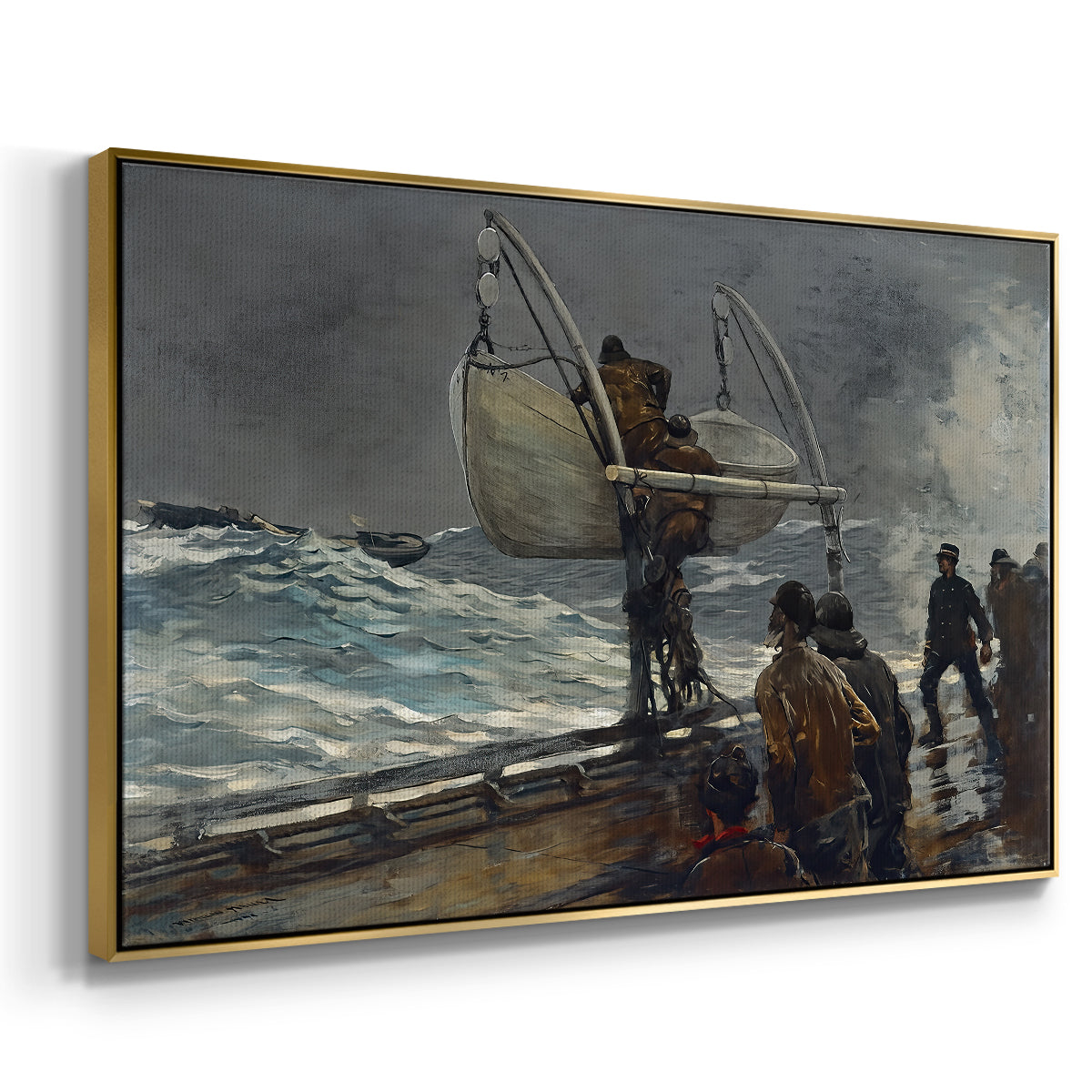 The Signal of Distress, c. 1896 - Floater Framed Canvas Print