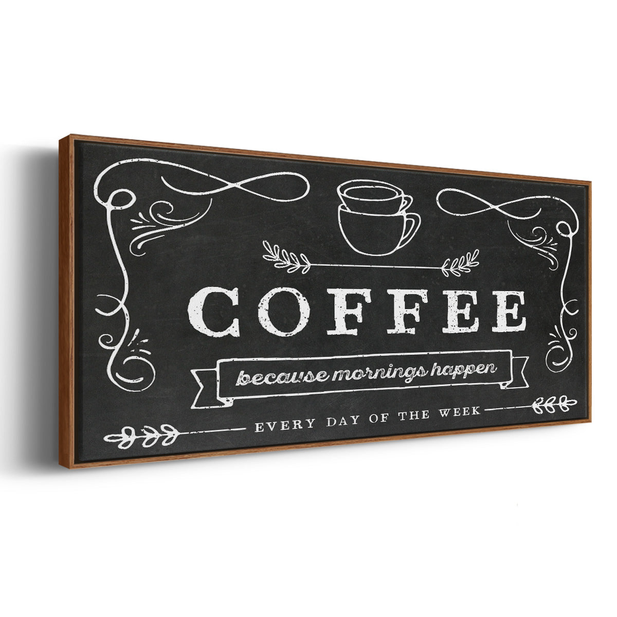 Coffee Everyday - Floater Framed Canvas Print