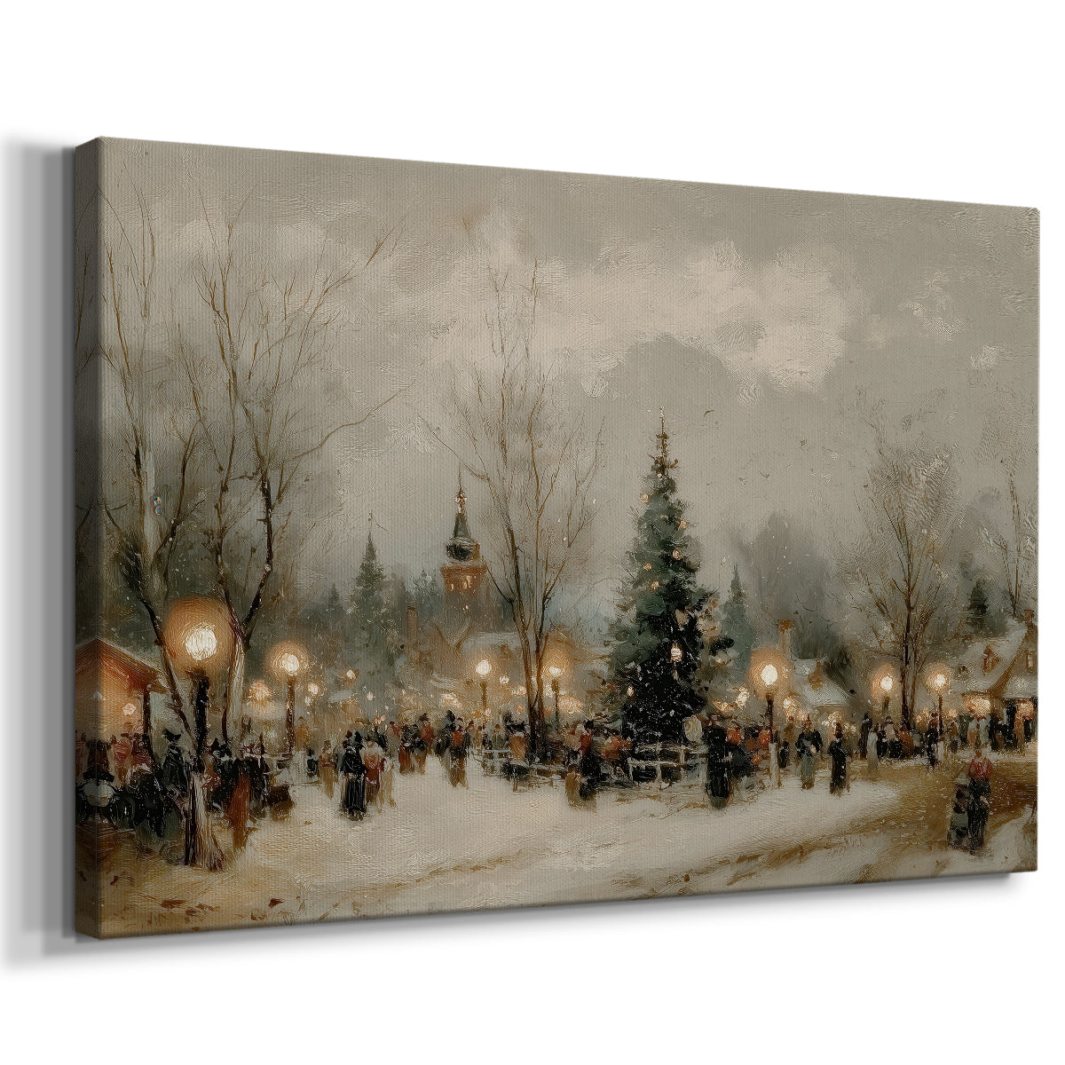 Candlelit Cathedral at Twilight - Canvas Art Print