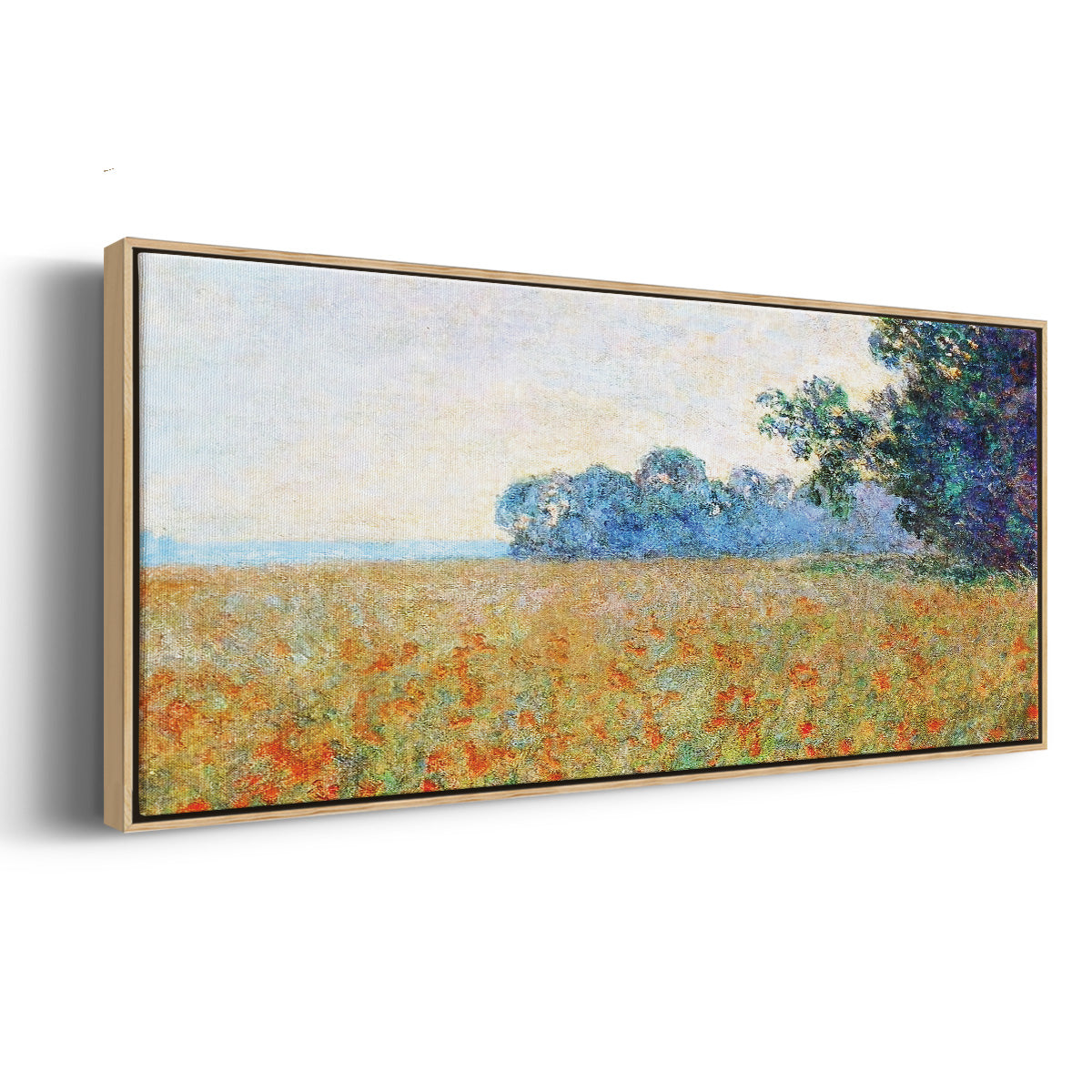 Oat and Poppy Field, 1890 - Floater Framed Canvas Print