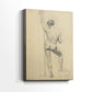 Side view of a canvas art print of a simple anatomical sketch with minimal background, showing gallery-wrapped depth.