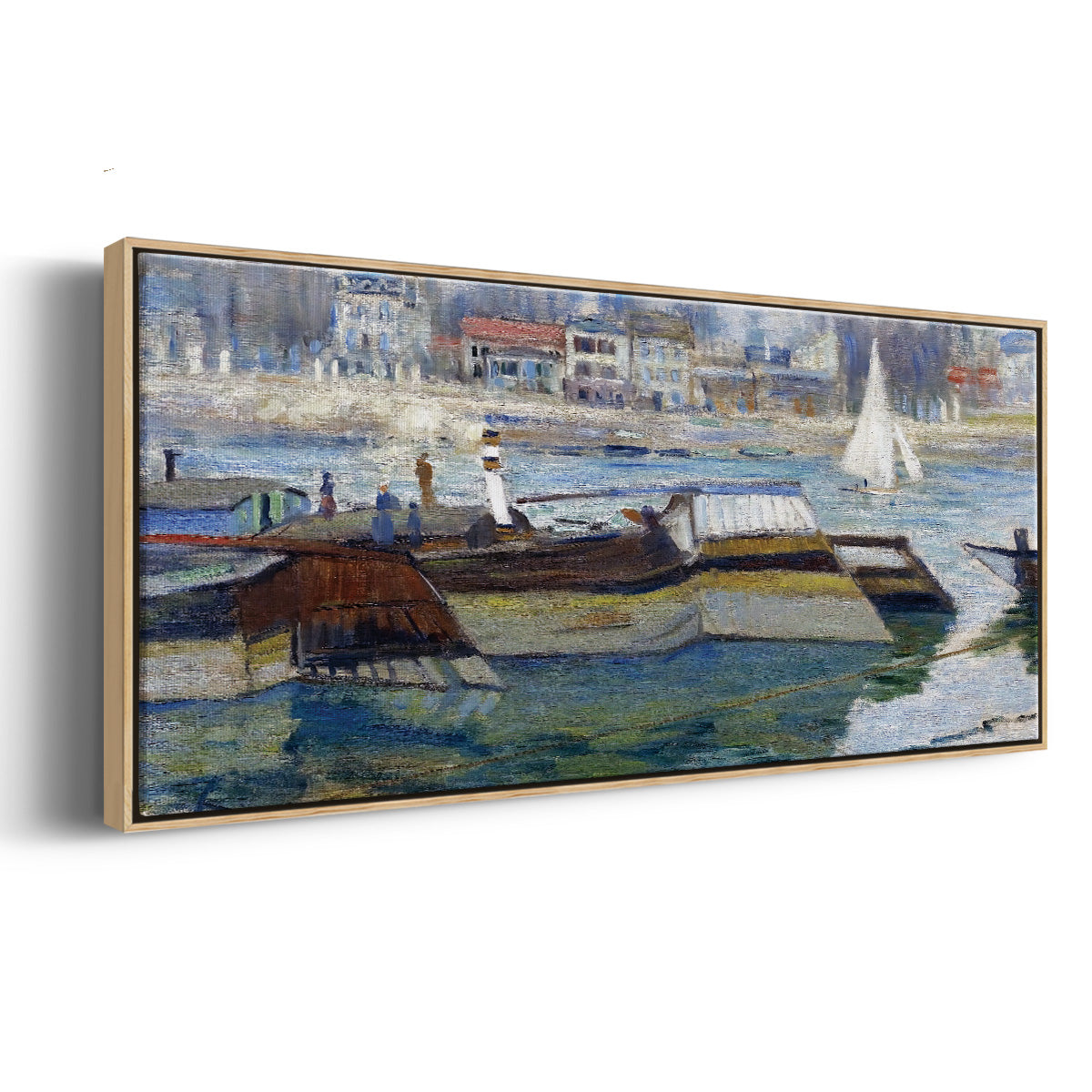 The Seine at Asnieres 2, 1873 - Floater Framed Canvas Print