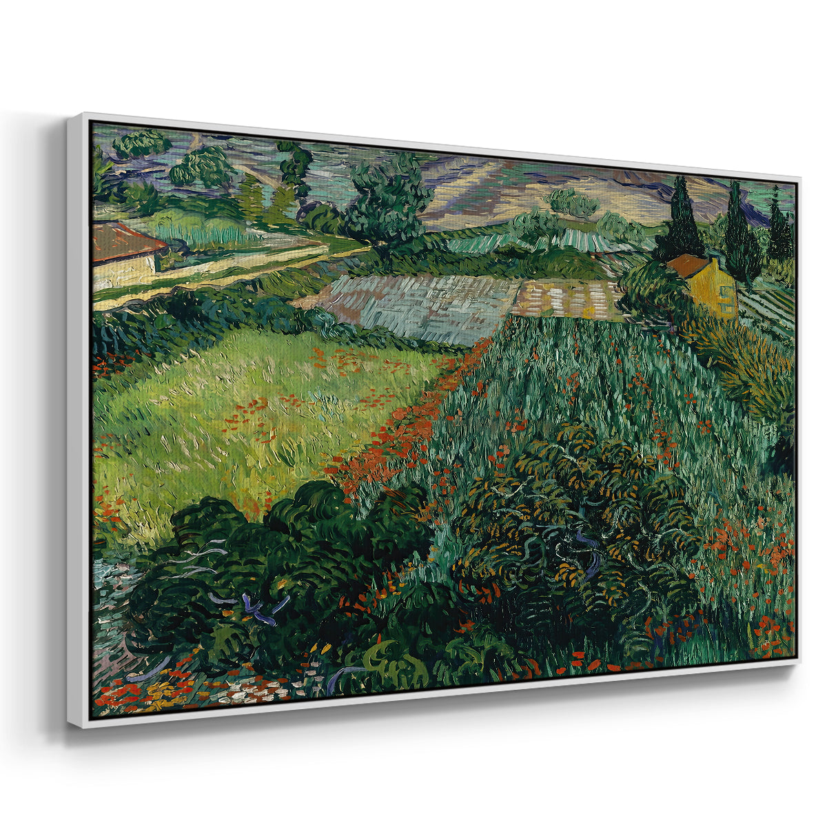 Field with Poppies, Saint-Rémy, 1889 - Floater Framed Canvas Print