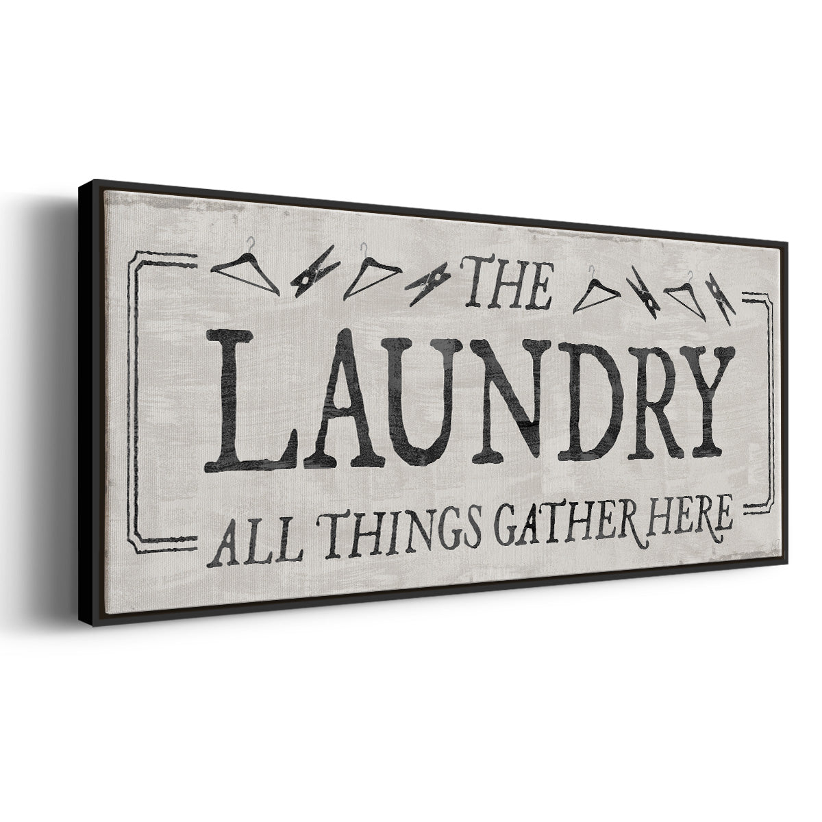 Laundry Gathers - Floater Framed Canvas Print